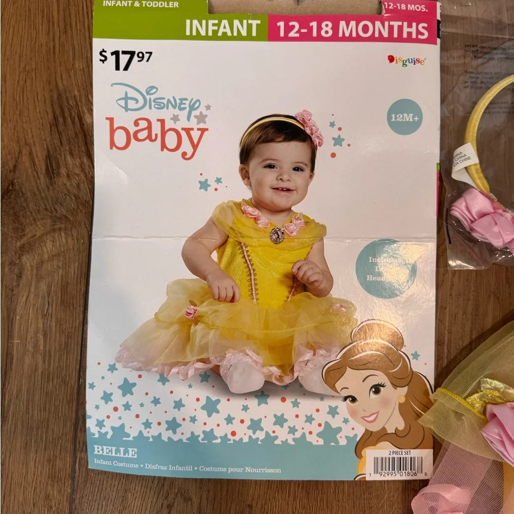 Disney Belle Yellow Princess Tulle Dress Costume 12-18 months - Picture 3 of 3